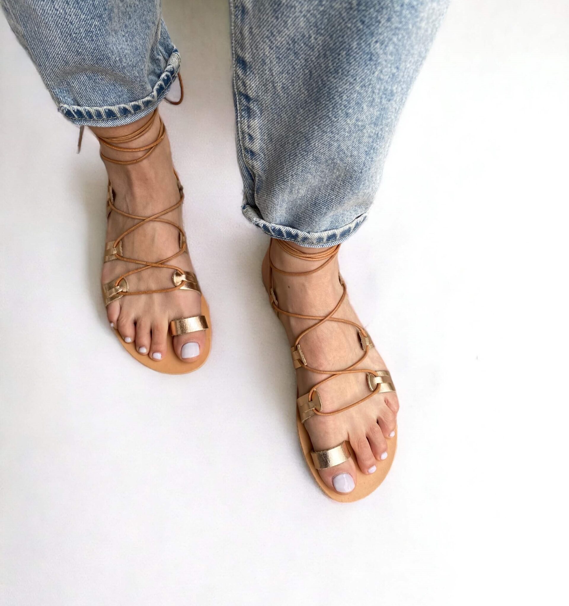 Rose gold gladiator sandals,Handmade leather sandals